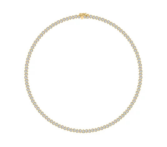 Diamonique 18.50 cttw Tennis Necklace, Sterling Silver - QVC.com | QVC