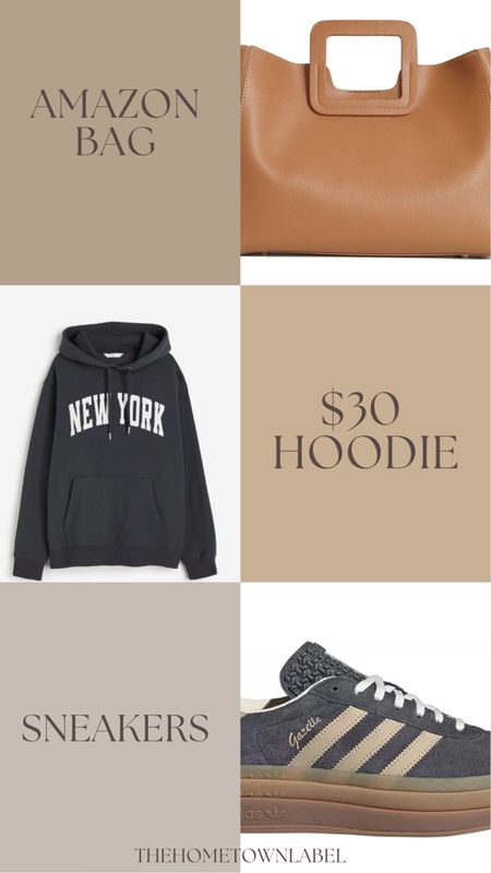 Amazon bag
New York hoodie
Gazelle sneakers 

#LTKSeasonal