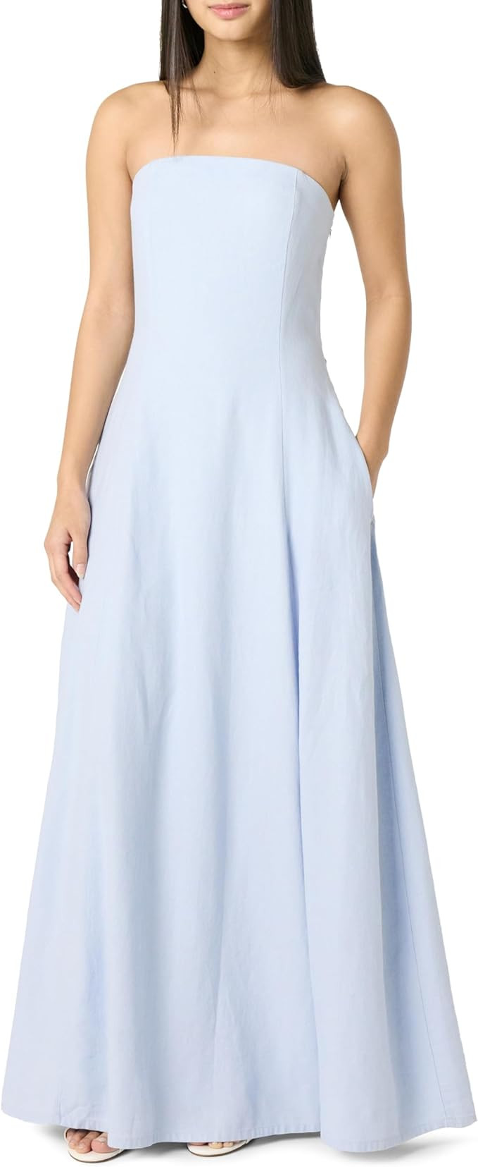 The Drop Women's Carlota Strapless Linen Maxi Dress | Amazon (US)