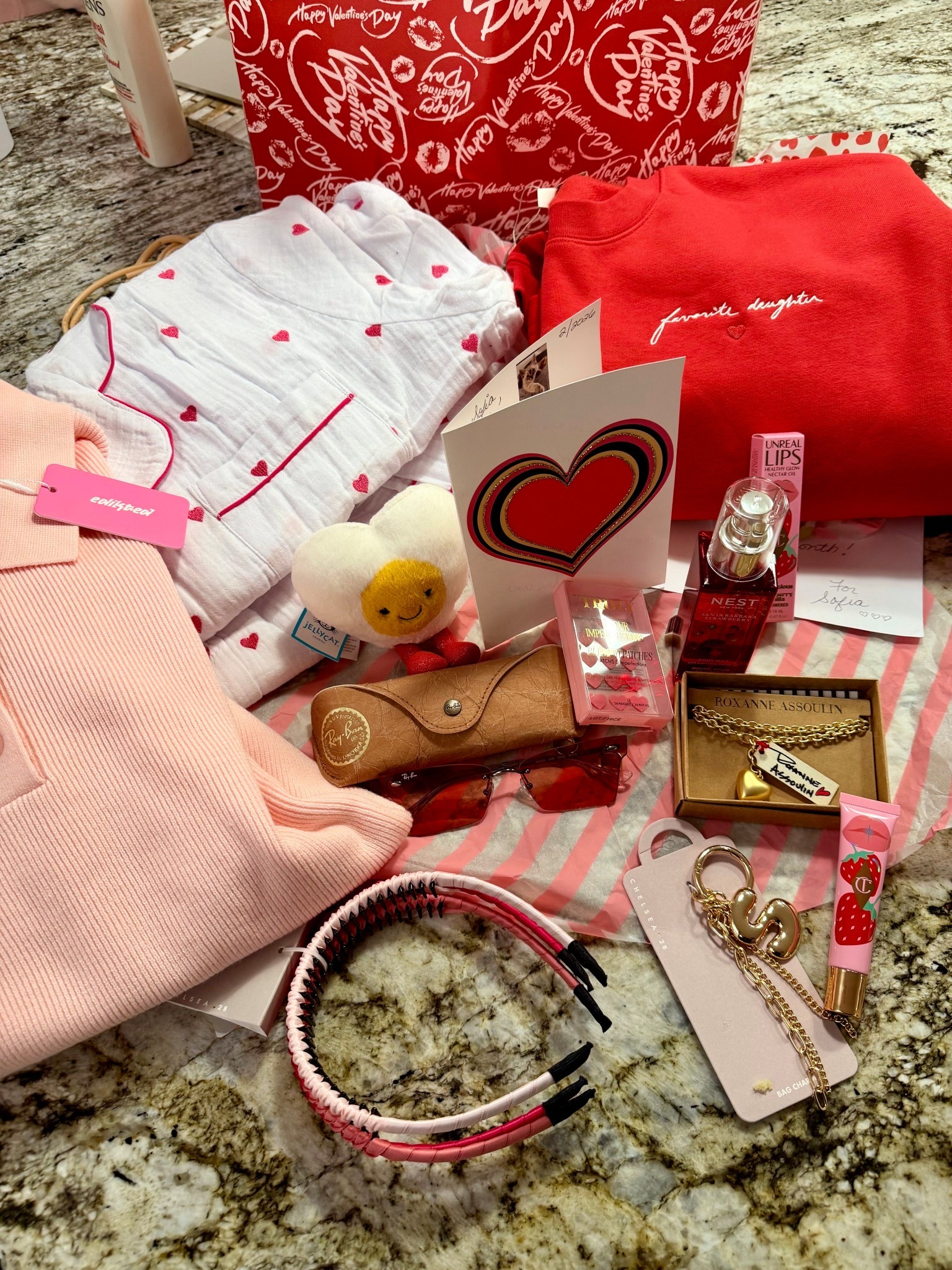 Valentine’s Day gift ideas for her 

Pajamas sweaters jewelry sunglasses scent perfume all pink and red 

#LTKValentine #LTKSeasonal #LTKSaleAlert