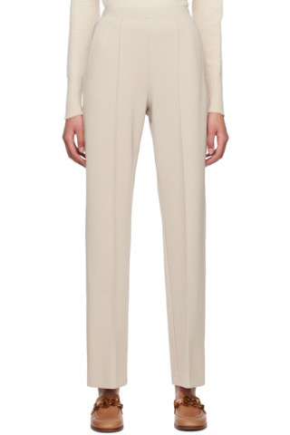 Beige Pinched Seam Trousers | SSENSE