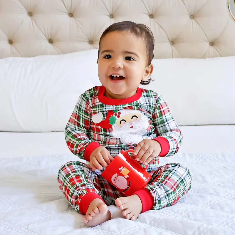 Happy Santa Sinclair Plaid Pajamas | Classic Whimsy