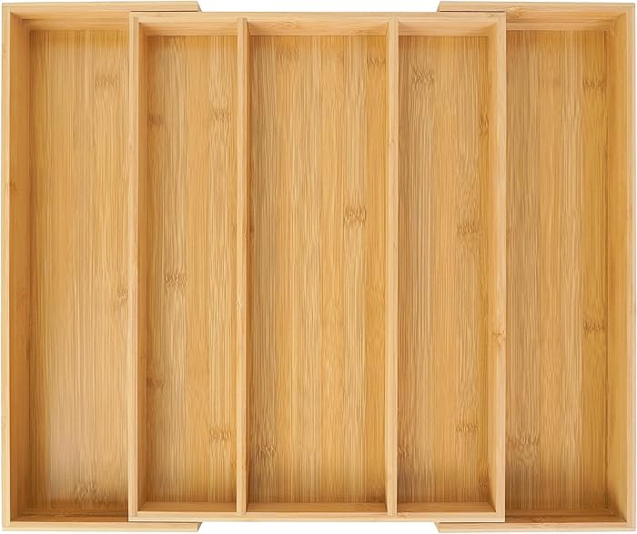 Utoplike Bamboo Expandable Kitchen Drawer Organizer, Adjustable Utensil Holder and Cutlery Tray O... | Amazon (US)
