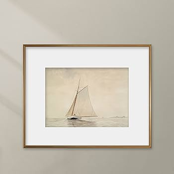 Sailing off Gloucester Print - Vintage Ocean Art, Sailboat Print, Winslow Homer - Unframed | Amazon (US)