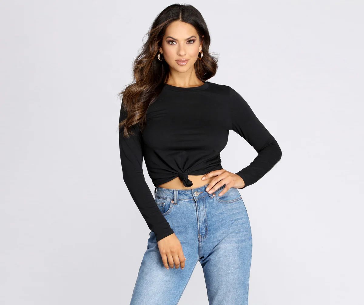 Knot Front Cotton Crop Top | Windsor Stores