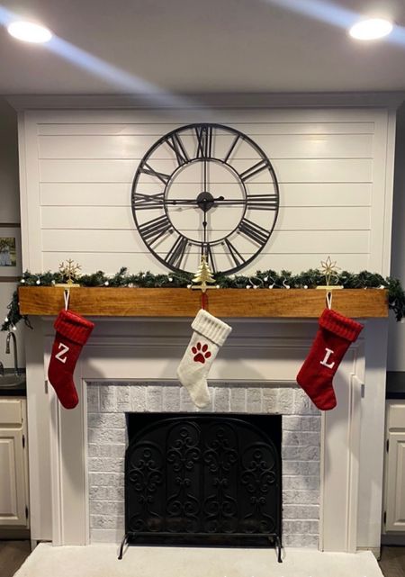 Natural wood mantle 
Farmhouse mantle 
Mantle 
Fireplace 
Cozy fireplace 
Christmas 


#LTKGiftGuide #LTKSeasonal #LTKhome