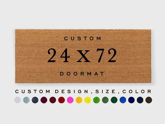 Custom 24 x 72 inch doormat, Extra Large Doormat,X-Large Doormat,Double Door Doormat,Color Doorma... | Etsy (US)