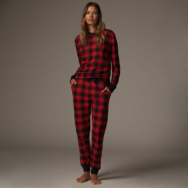 Women's 2-Piece Pajama Set, Buffalo Plaid Small | Indigo (CA)
