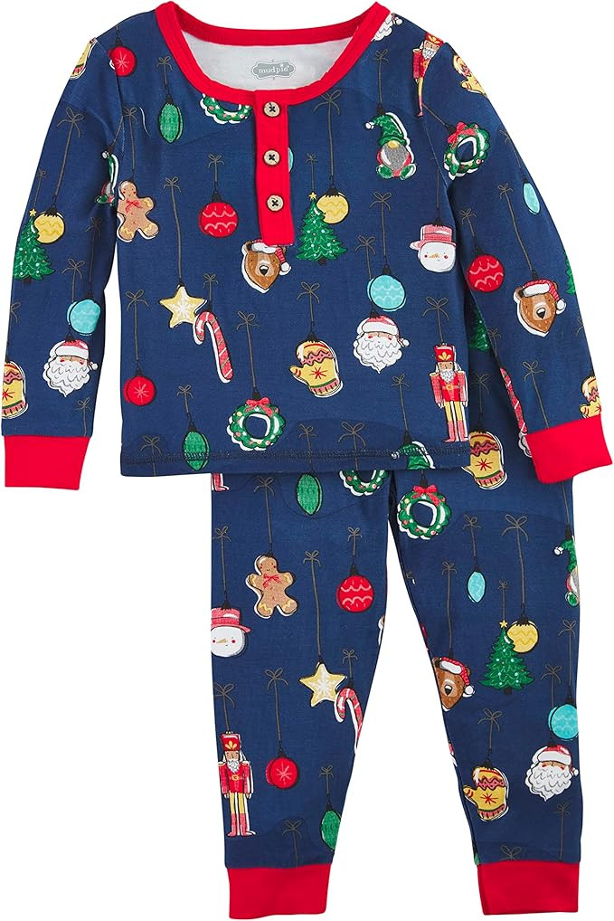 Mud Pie Boy's Pajamas, Navy Ornament | Amazon (US)