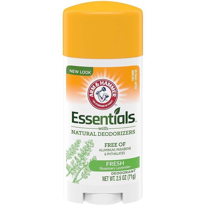 ARM & HAMMER Essentials Deodorant with Natural Deodorizers, Fresh Rosemary Lavender, 2.5 OZ | Amazon (US)