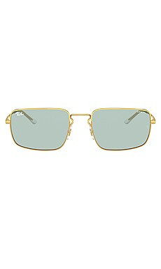 Ray-Ban Evolve Rectangle in Gold & Green to Blue from Revolve.com | Revolve Clothing (Global)