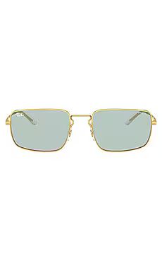 Ray-Ban Evolve Rectangle in Gold & Green to Blue from Revolve.com | Revolve Clothing (Global)
