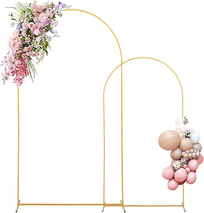 Backdrop Arch Stand Set of 2 (7.2FT+6FT) Gold,Stable Metal Balloon Arch Stand Frame for Birthday ... | Amazon (US)