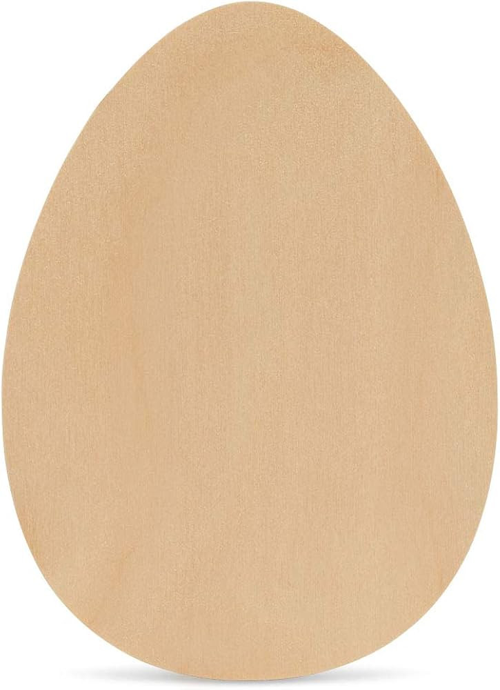 3 Sturdy Large Wood Egg Cutout 18 x 12 inch, Unfinished Egg Shaped Wood Cutout Wood Eggs for Craf... | Amazon (US)