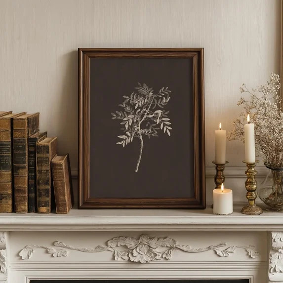 Charcoal Botanical French Country Cottage Wall Art Interior Gallery Display Accent Collection Sta... | Walmart (US)