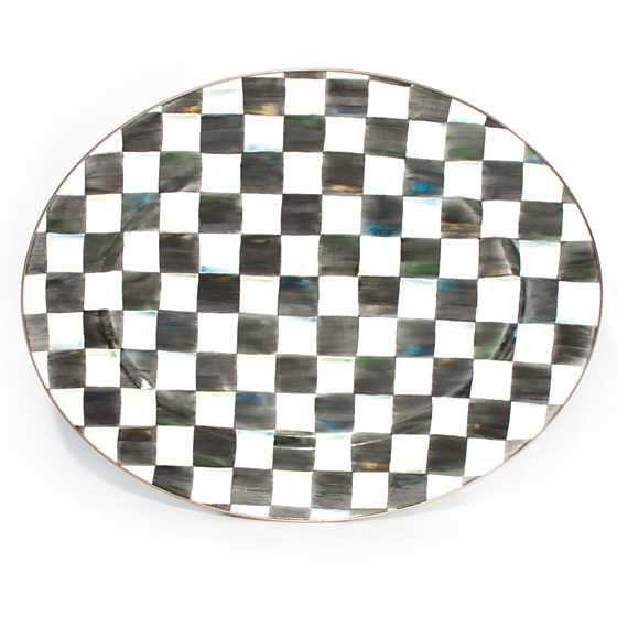 Courtly Check Enamel Oval Platter - Large | MacKenzie-Childs