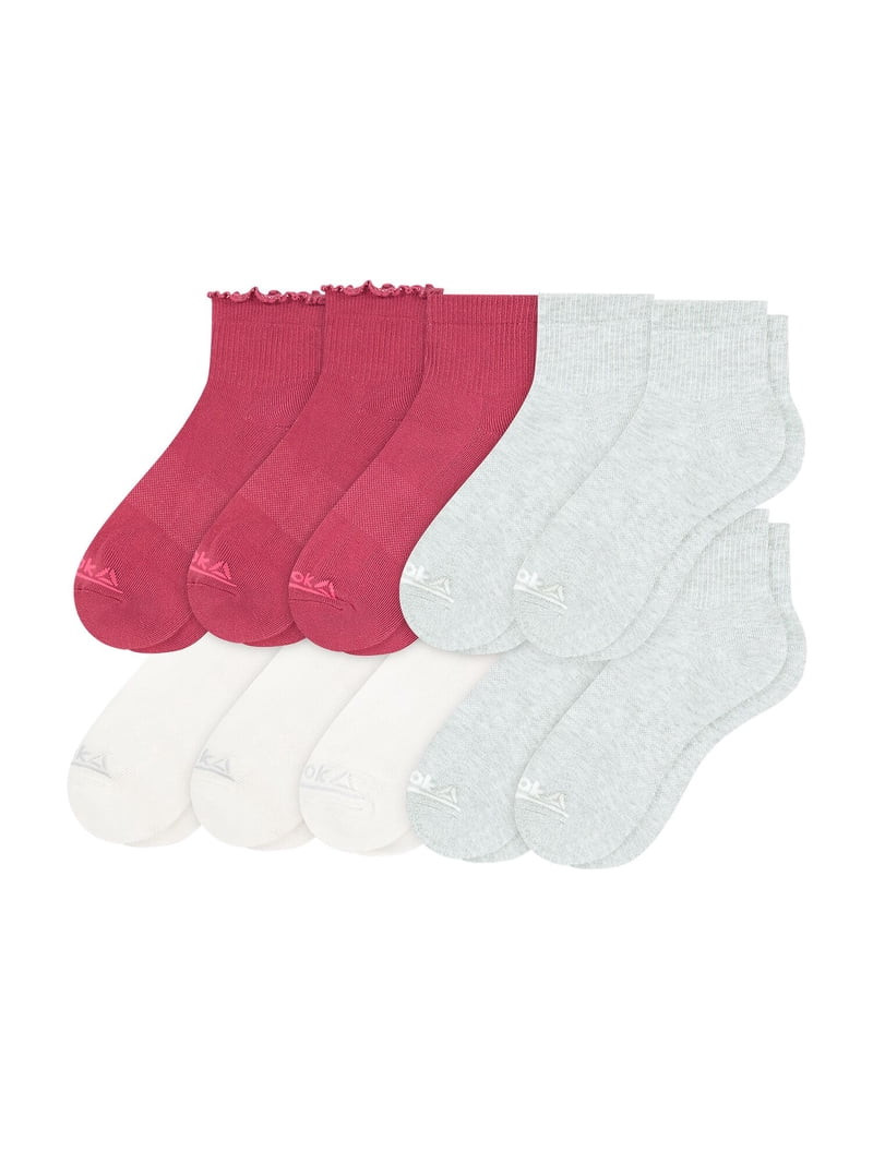 Reebok Women\u2019s Cushion Ruffle Ankle Socks, 10 Pack, Size 4-10 | Walmart (US)