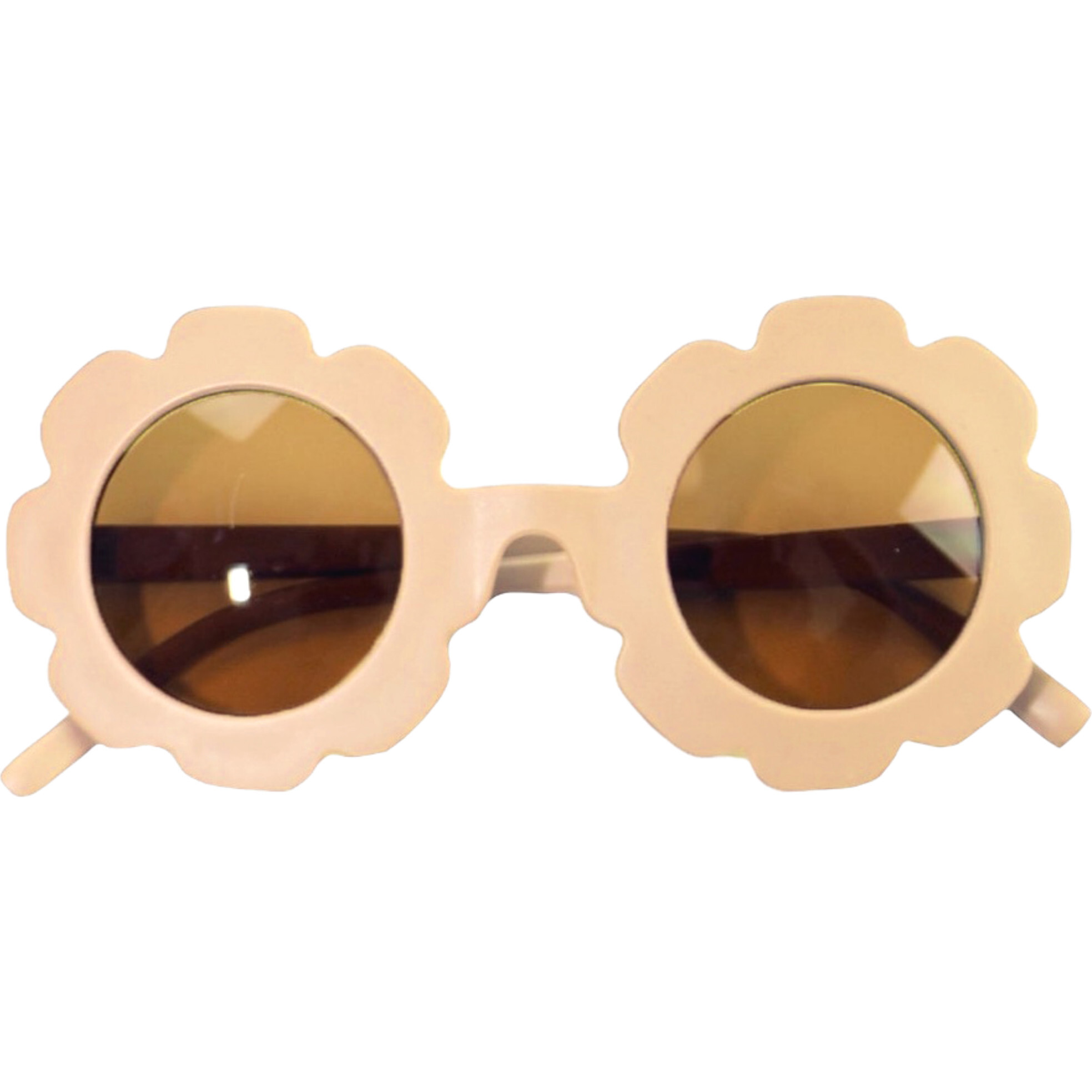Round Flower Sunglasses, Light Peach | Maisonette