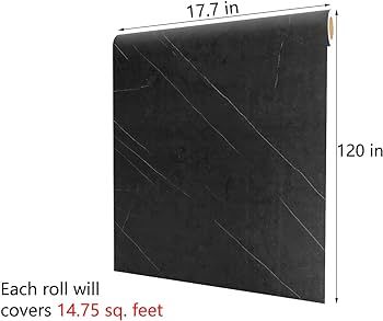 Decotalk Black Marble Contact Paper for Countertops Waterproof Vinyl Countertop Wallpaper Peel an... | Amazon (US)