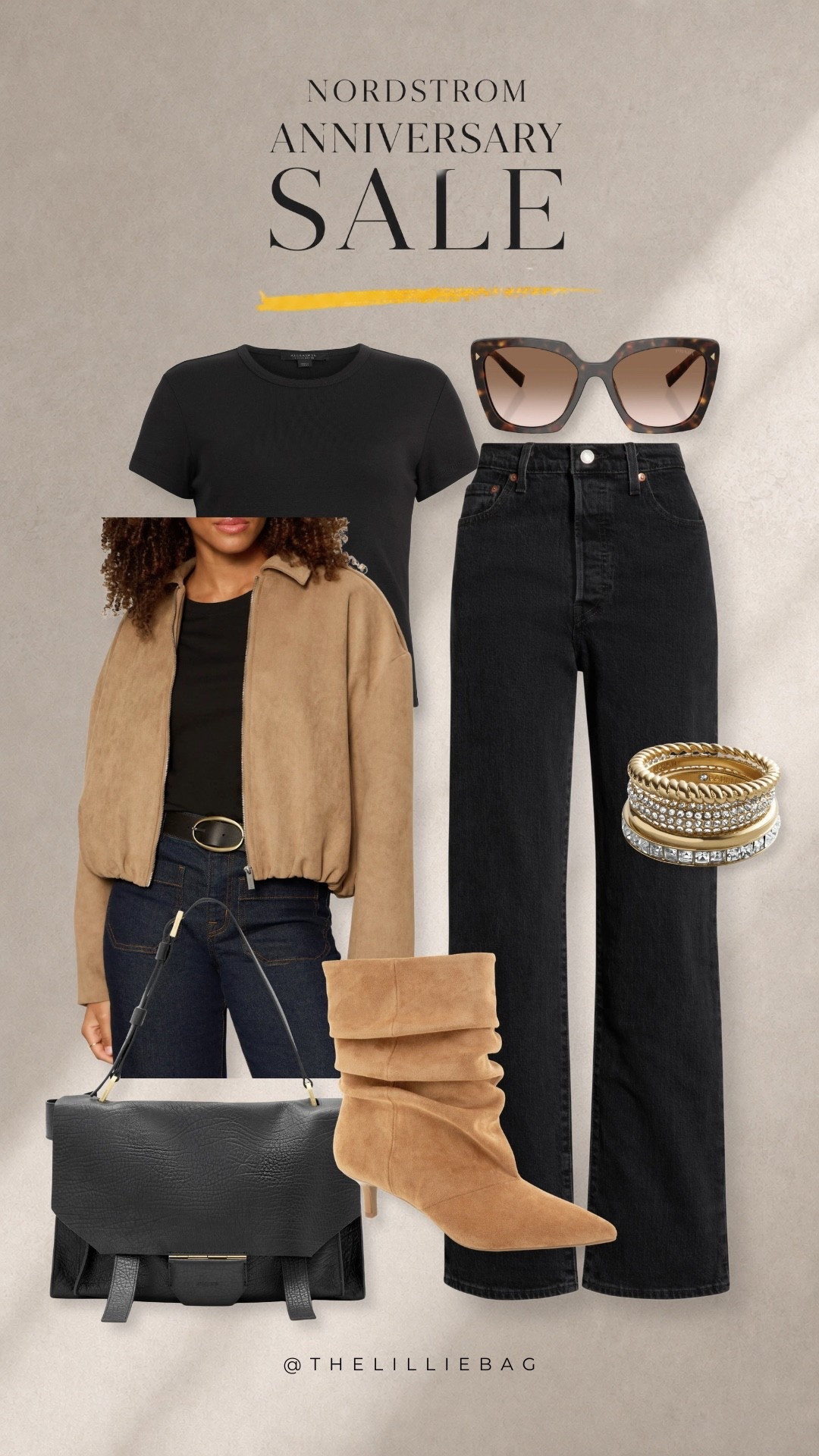 The basics that make getting dressed so easy. 🤎 This NSALE outfit is full of timeless staples you'll wear on repeat—perfect black denim, an elevated jacket, suede boots, and the everyday bag that goes with everything. These are the pieces that never go out of style.

Everything is linked in my LTK!

NSALE. Nordstrom Anniversary Sale. Fall outfit. Neutral style. Capsule wardrobe. Black denim. Suede boots. Everyday handbag. Fall fashion. Women's fashion. LTKSaleAlert. LTKStyleTip. LTKSeasonal.

#LTKSeasonal #LTKootd #LTKSaleAlert