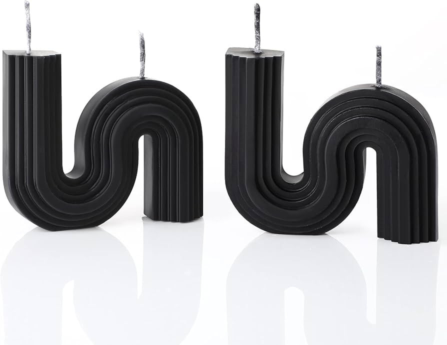 Tondiamo 2 Pcs Twist, Aesthetic Cool S Shape Minimalist Geometric Shaped Candles Soy Wax Scented ... | Amazon (US)