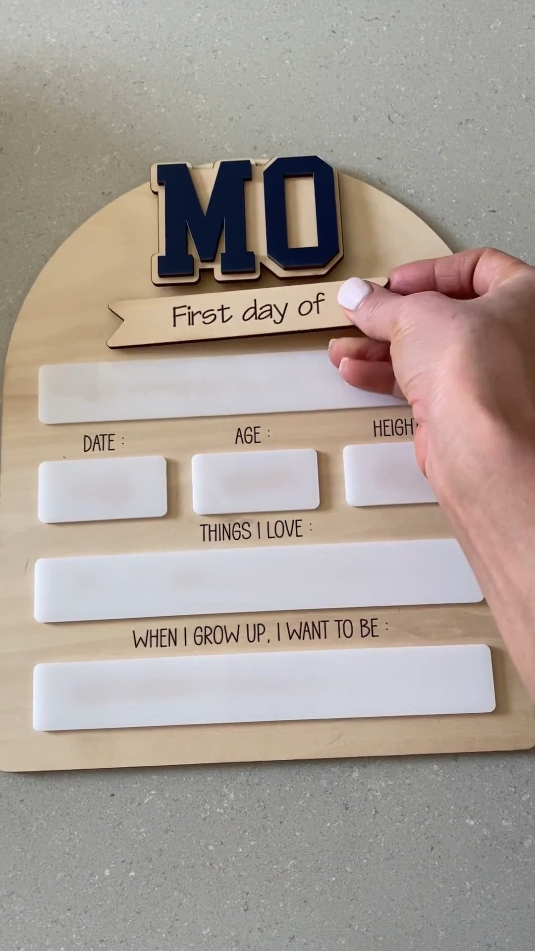 First Day of School sign for the kids ✏️📓 I now have this for both my boys! It has velcro attachments and you can switch the first day and last day. You can personalize the name, color and font 👍🏼

Back to school must haves, first day of school sign, last day of school sign, school year, first day of school

#LTKmomlife #LTKKids #LTKSeasonal