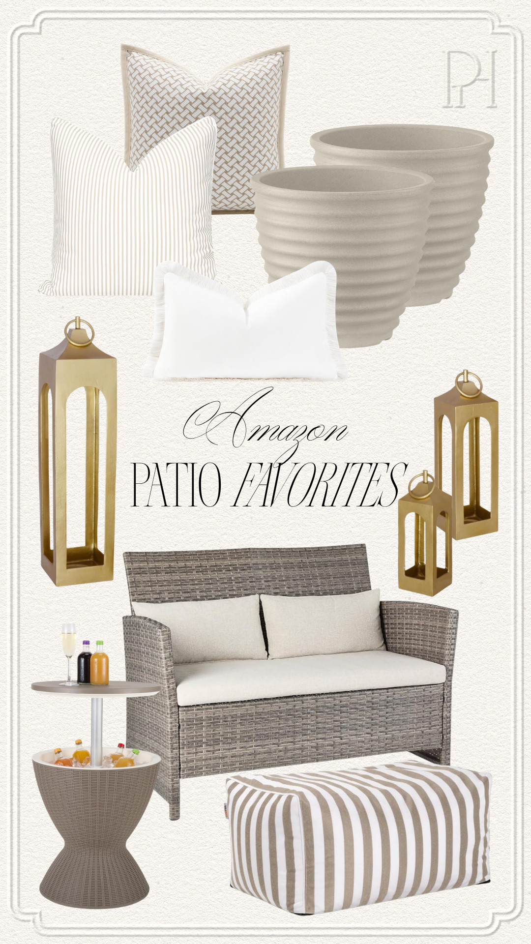 Some of my top Amazon finds for the summer patio!

neutral patio, patio decor, patio furniture, patio throw pillows, outdoor throw pillows, planter pots, gold lanterns, outdoor lanterns, patio lanterns, patio sofa, outdoor sofa, outdoor couch, patio couch, outdoor furniture, patio table, cooler table, outdoor table, wicker furniture 

 #LTKSeasonal #LTKHome