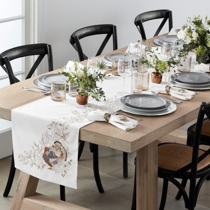 Plymouth Bird Embroidered Table Runner | Williams-Sonoma
