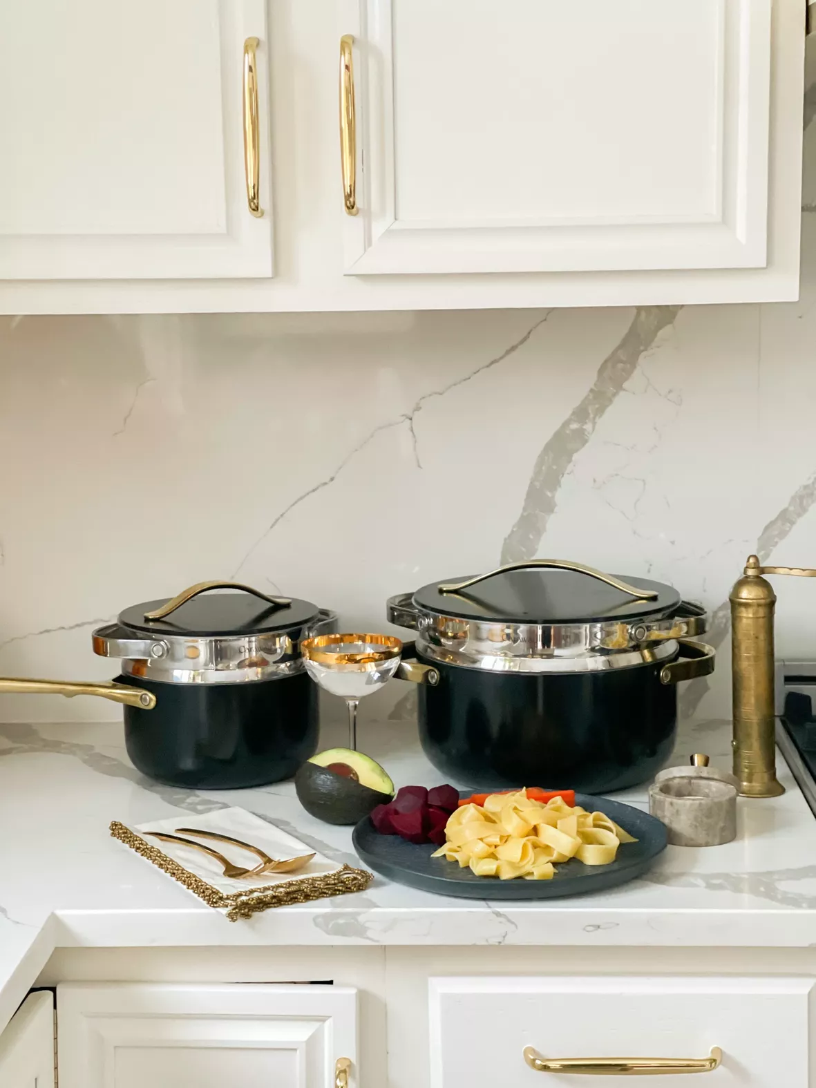 Black & Gold Constellation 12-Piece Nonstick Cookware Set