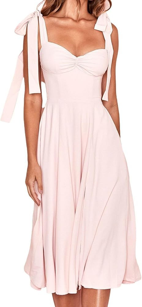 Women's Sexy Strapless Dress Backless Slim Fit High Split Cocktail Midi Dress Wedding Party Dress... | Amazon (US)