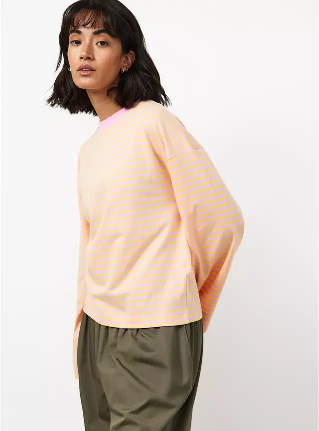 Buy Blue Stripe Boxy Fit Top S | T-shirts | Tu | Tu Clothing