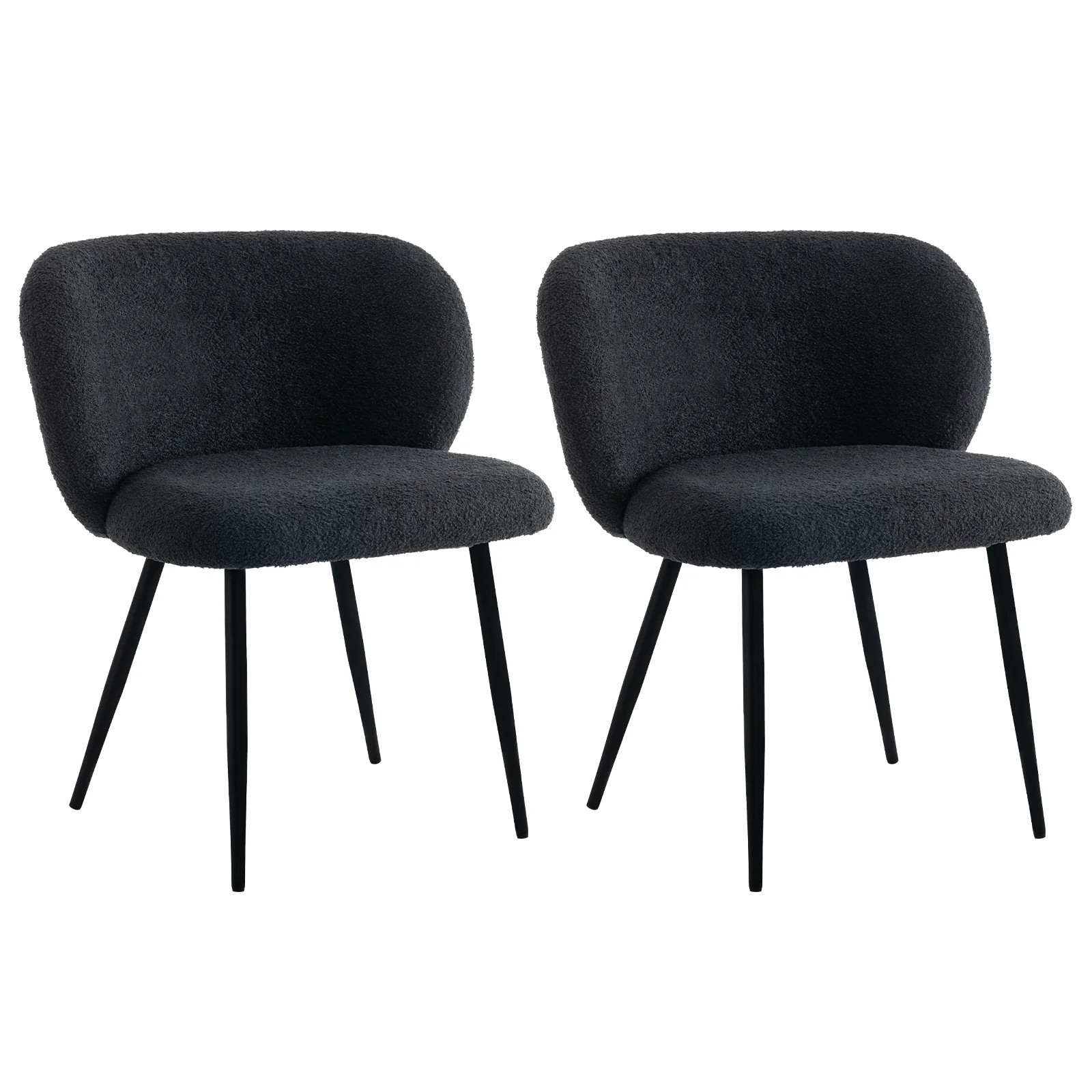 Rongbuk Modern Teddy Dining Chairs Set of 2, Comfy Kitchen Armless Chairs with Thick Cushions, Wi... | Walmart (US)