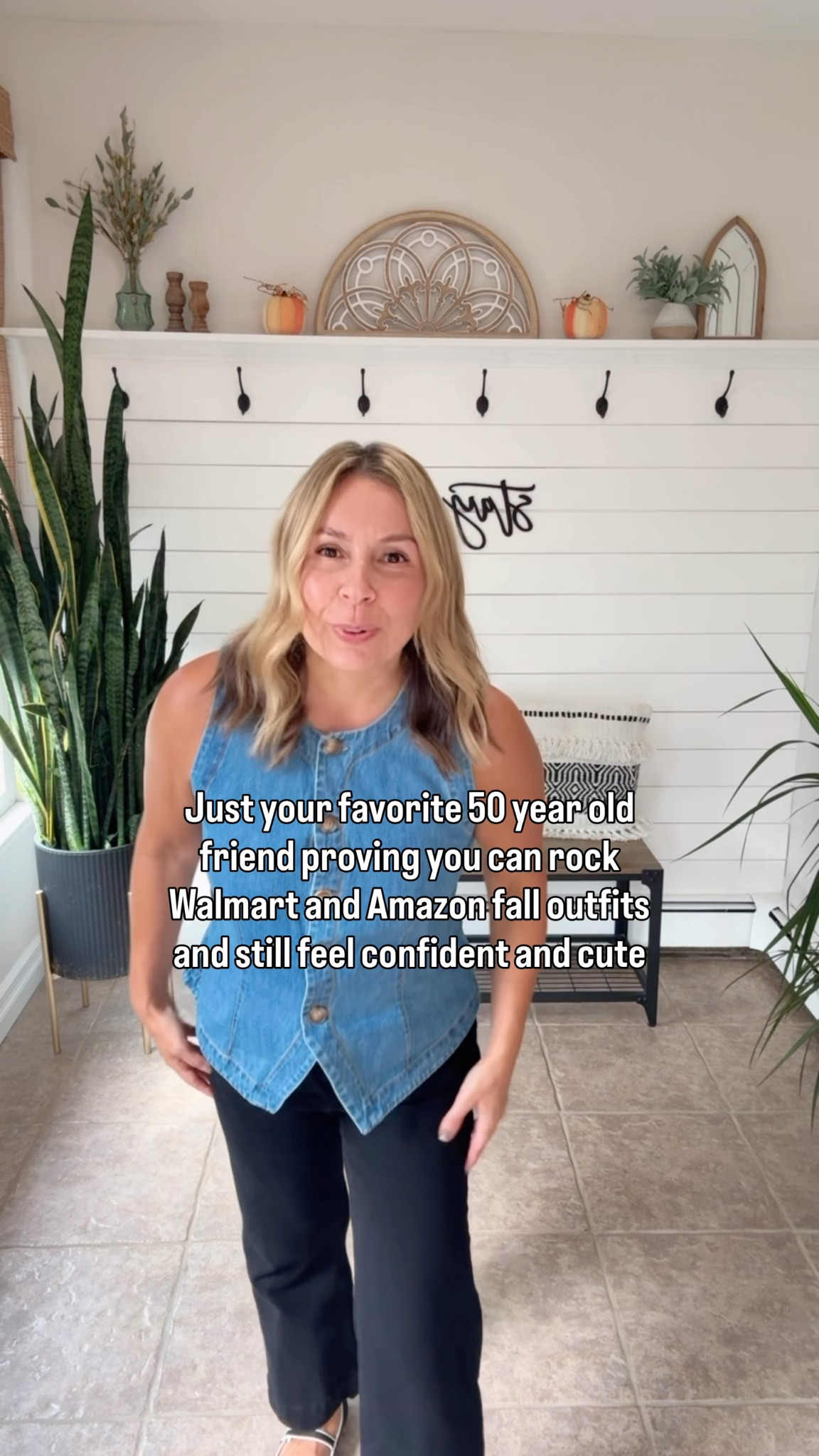 My locals summer fall outfit since it's 80+ degrees today! I'm wearing a medium in the cropped jeans (I'm 5'3) and a large in the vest. I decided to size up in the vest and I'm happy I did. Fall outfit ideas for women 50+ yes we can wear it! Cute for date night or a GNO. My friends you are going to love this Fall outfit, Amazon fashion, Walmart fashion
#LTKOver40 #LTKPetite


#LTKSeasonal #LTKFindsUnder50 #LTKMidsize