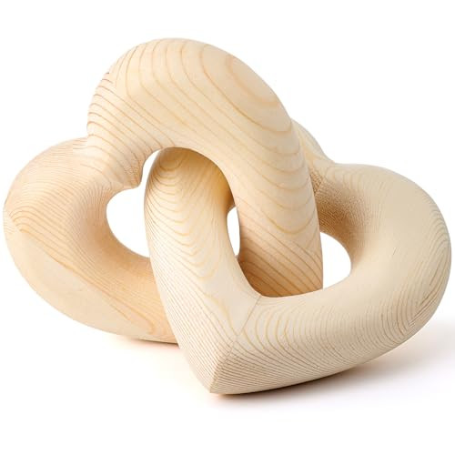 Valentine's Day Wooden Heart Decor Boho Linked Hearts Decor Couple Gifts Interlocking Wooden Hear... | Amazon (US)