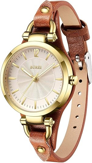 BUREI Women Watches Simple Leather Strap Watch Luxury Quartz Watches Small Thin Ladies Watch Brac... | Amazon (US)