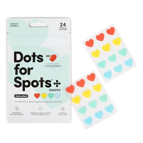 Dots for Spots Pimple Patches For Face - Fast Acting, Translucent Hydrocolloid Zit Patches that Unclog Pores Korean Skin Care, Hearts, 24 Patches | Amazon (US)