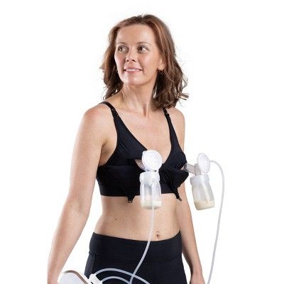 Simple Wishes Women's All-in-One SuperMom Nursing and Pumping Bralette - Black | Target