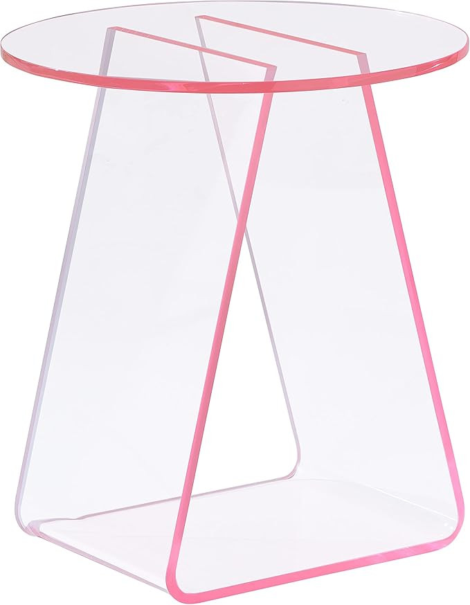Acrylic End Table,Pink Side.Nightstand Coffee Table Coffee Table Living Room Bedroom18 inch High,... | Amazon (US)