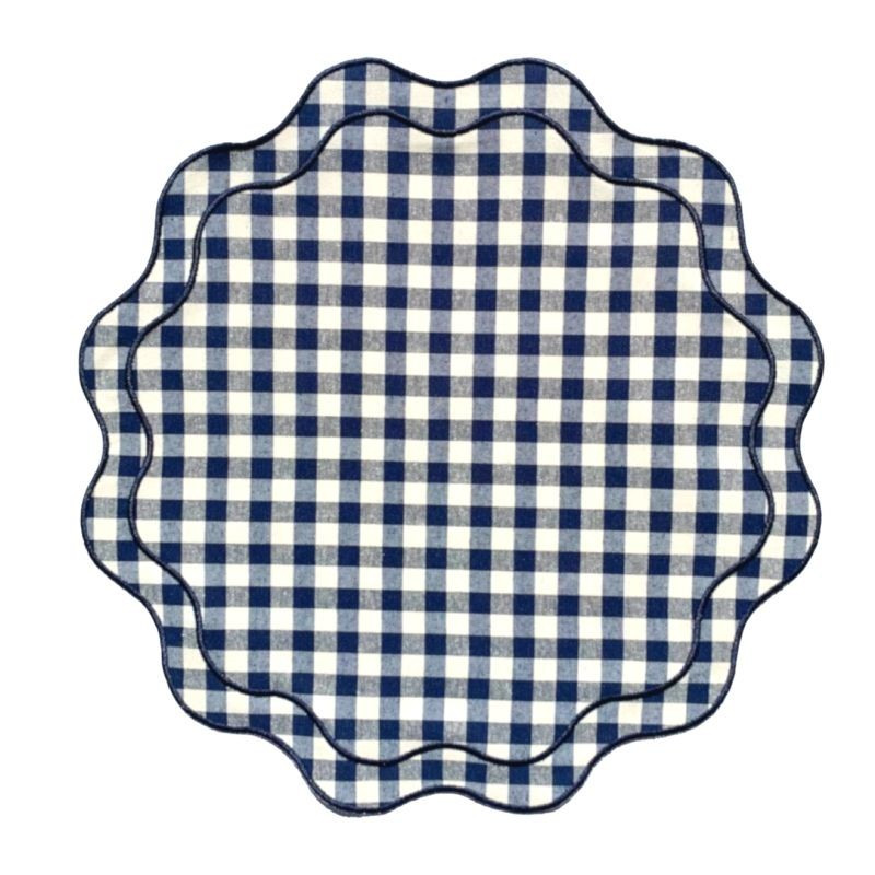 Darby Placemat in Navy Gingham | Over The Moon