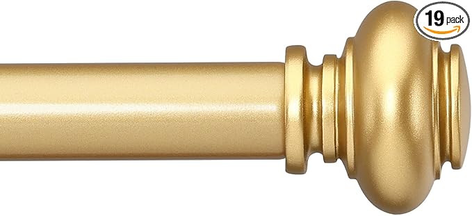 SIMEWIN Gold Curtain Rods for Windows 28 to 48 Inches Adjustable Decorative 1 Inch Diameter Singl... | Amazon (US)