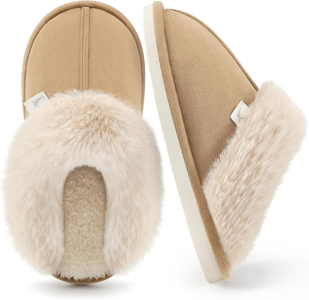 Aomigoct Slippers for Women House Shoes: Memory Foam Fuzzy Womens Slippers Indoor Outdoor Fluffy ... | Amazon (US)
