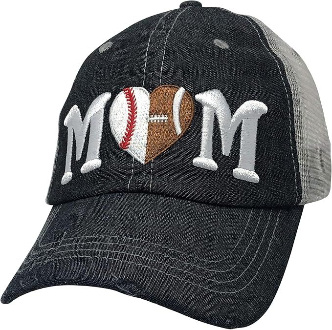 Cocomo Soul Baseball Football Mom Embroidered Mesh Trucker Style Hat Cap Football MOM Baseball MO... | Amazon (US)