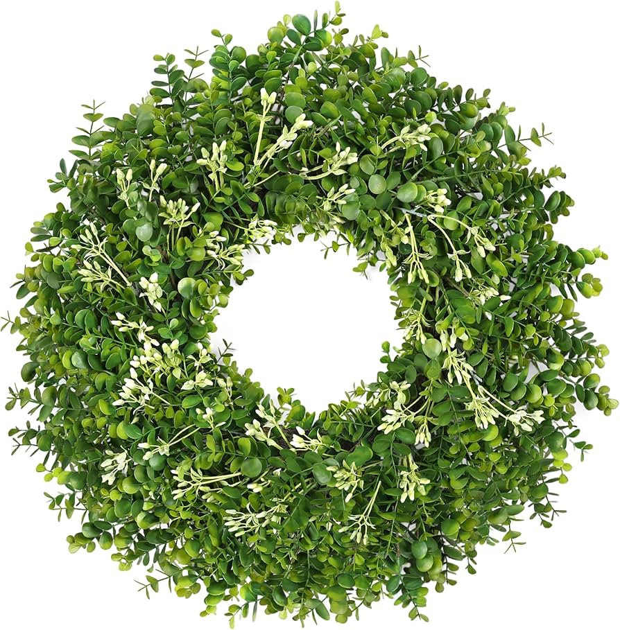 26 Inch Large Greenery Eucalyptus Boxwood Wreaths Artificial Easter Summer Spring Wreaths for Fro... | Amazon (US)