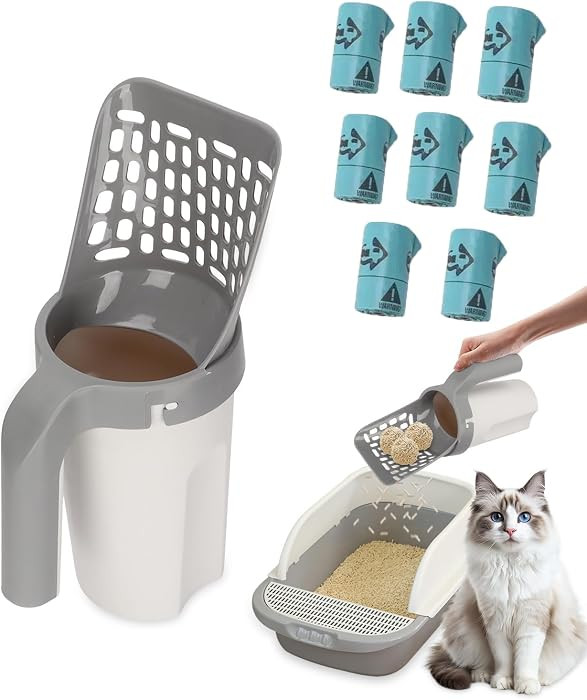 Cat Litter Scoop with 120 Refill Bags Portable Kitty Litter Scooper and Pooper Scooper for Litter... | Amazon (US)