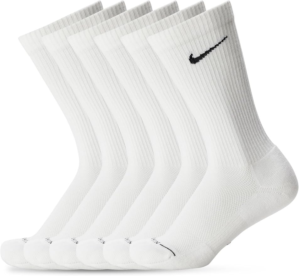 Nike Unisex Adult Everyday Elevated Crew Socks (6-Pack) | Mens and Womens | Amazon (US)
