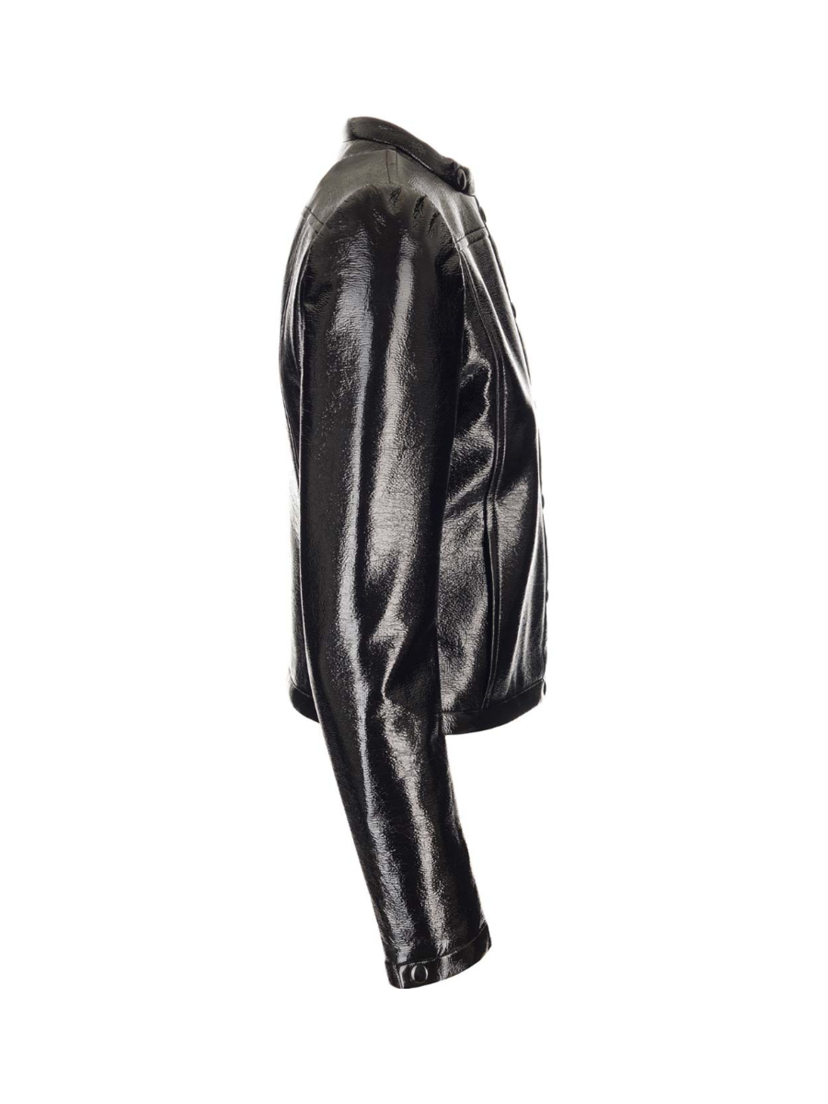 Courrèges Vinyl Logo Patch Biker Jacket | Senser US