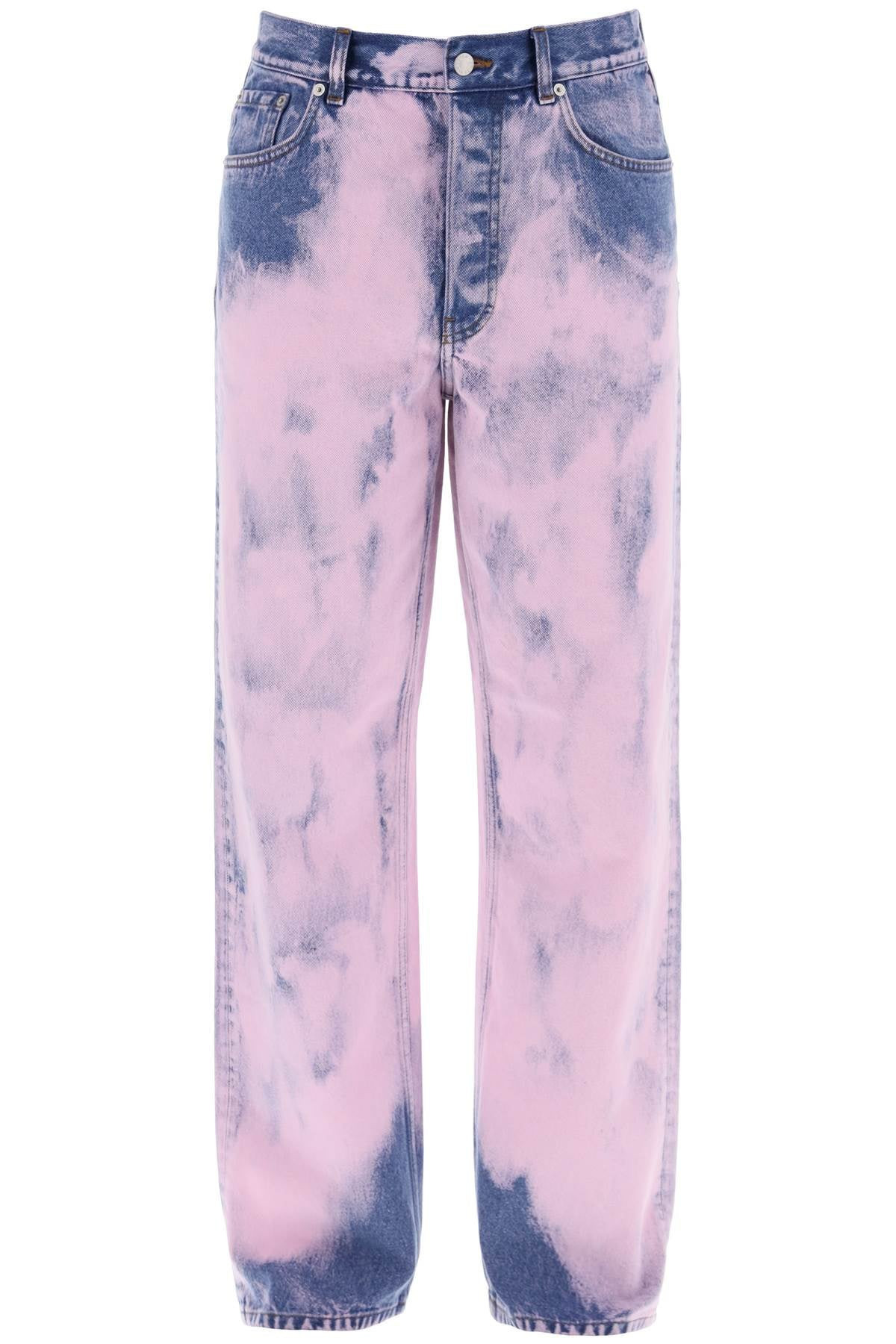 Dries Van Noten Men's Straight Tie-Dye Jeans in Mixed Colours | Size 32 | PINE8449 | LOZURI
