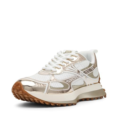 Steve Madden Women's Cyclone Sneaker, Gold Multi, 6 | Amazon (US)