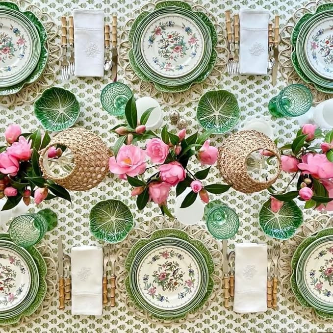 Cotton Print Club Blockprint Indian Tablecloth,100% Cotton Tablecover for Rectangle Tables, Linen... | Amazon (US)