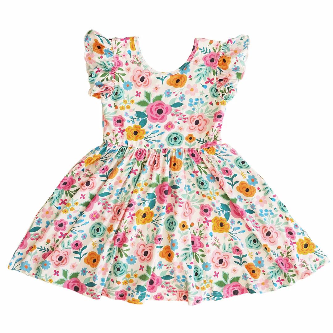 Ruffle Twirl Dress | Pretty Poppies | Caden Lane